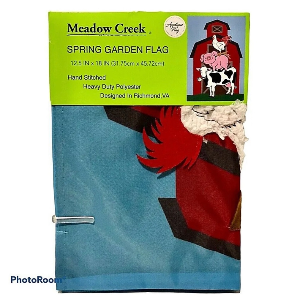 Meadow Creek 3D Spring Garden Flag Farm Barn Cow Pig Rooster New